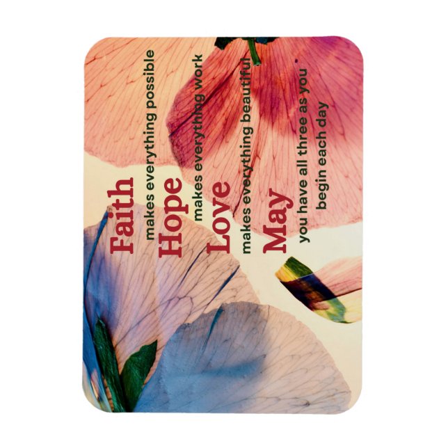 Faith Hope Love May Magnet (Vertical)
