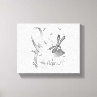 Faith Hope Love Melanoma Awareness Dragonfly Canvas Print