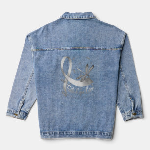 Faith Hope Love Melanoma Awareness Dragonfly Denim Jacket