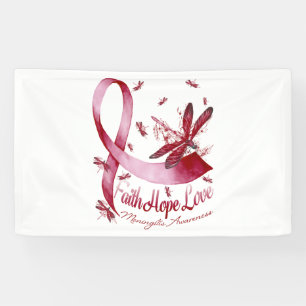 Faith Hope Love Meningitis Awareness Dragonfly Banner