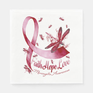 Faith Hope Love Meningitis Awareness Dragonfly Napkin