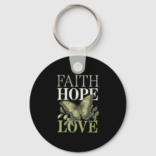 Faith Hope Love Mental Health Awareness  Key Ring