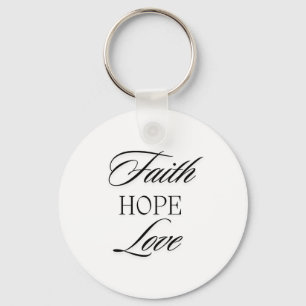 Faith, Hope Love Minimalist  Design  Key Ring