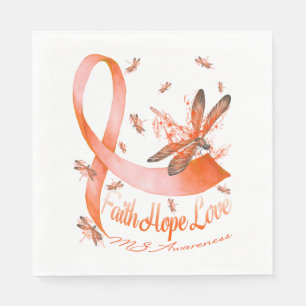 Faith Hope Love MS Awareness Dragonfly Napkin