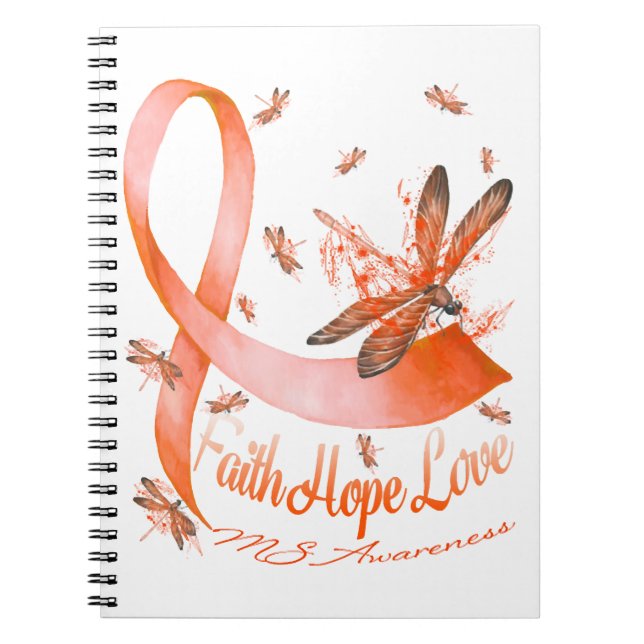 Faith Hope Love MS Awareness Dragonfly Notebook (Front)