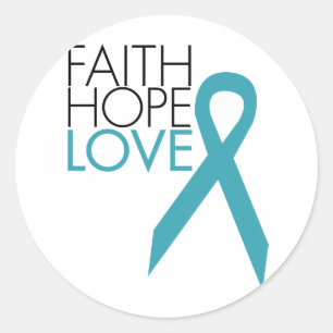 Faith, Hope, Love - Ovarian Cancer Classic Round Sticker