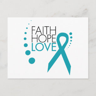 Faith, Hope, Love - Ovarian Cancer Postcard