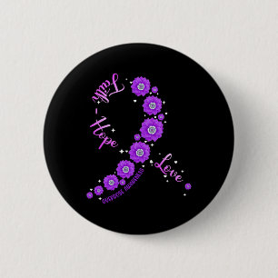 Faith Hope Love Overdose Awareness Ribbon Flower W 6 Cm Round Badge