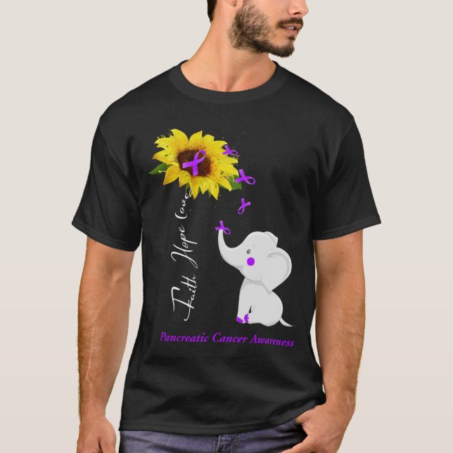 Faith Hope Love Pancreatic Cancer Awareness T-Shirt (Front)