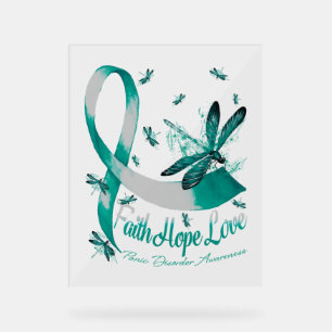 Faith Hope Love Panic Disorder Awareness Dragonfly Acrylic Sign