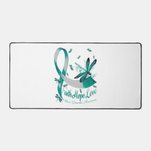 Faith Hope Love Panic Disorder Awareness Dragonfly Desk Mat