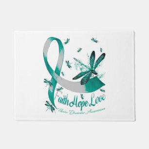 Faith Hope Love Panic Disorder Awareness Dragonfly Doormat