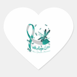Faith Hope Love Panic Disorder Awareness Dragonfly Heart Sticker