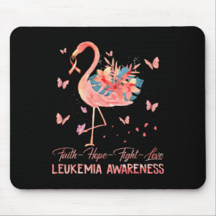 Faith Hope Love Pink Flamingo Breast Leukaemia Awa Mouse Mat
