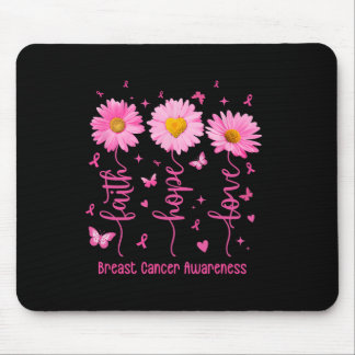 Faith Hope Love Pink Ribbon Breast Cancer Awarenes Mouse Mat
