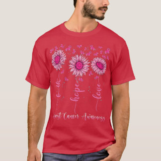 Faith Hope Love Pink Ribbon Breast Cancer Awarenes T-Shirt