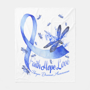 Faith Hope Love Pompe Disease Awareness Dragonfly Fleece Blanket