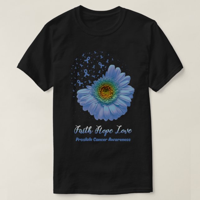 Faith Hope Love Prostate Cancer Awareness Flower B T-Shirt (Design Front)