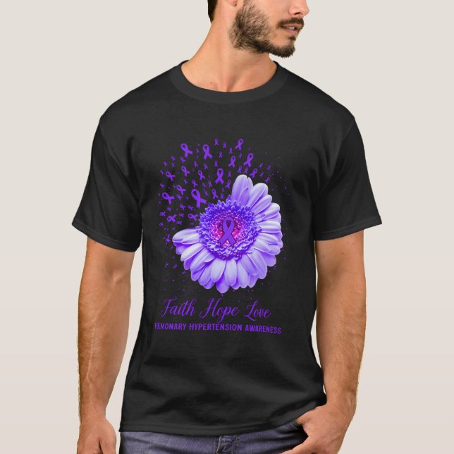 Faith Hope Love Pulmonary Hypertension Awareness T-Shirt (Front)