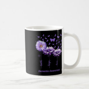 Faith Hope Love Purple Flower Ribbon Dementia Awar Coffee Mug