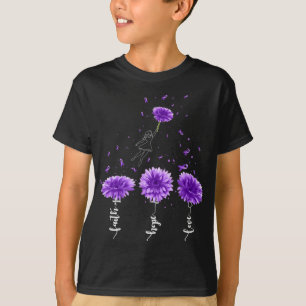 Faith Hope Love Purple Sunflower Fibromyalgia Awar T-Shirt