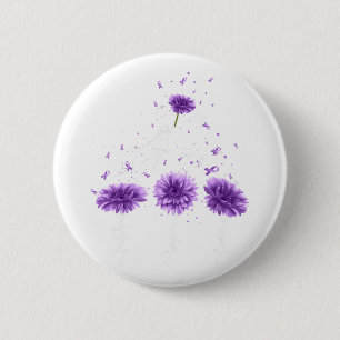 Faith Hope Love Purple Sunflower Overdose Awarenes 6 Cm Round Badge