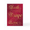 Faith, Hope, Love Red and Gold Christmas Card