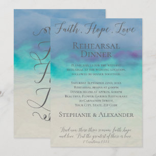 Faith Hope Love Rehearsal Dinner Invitation