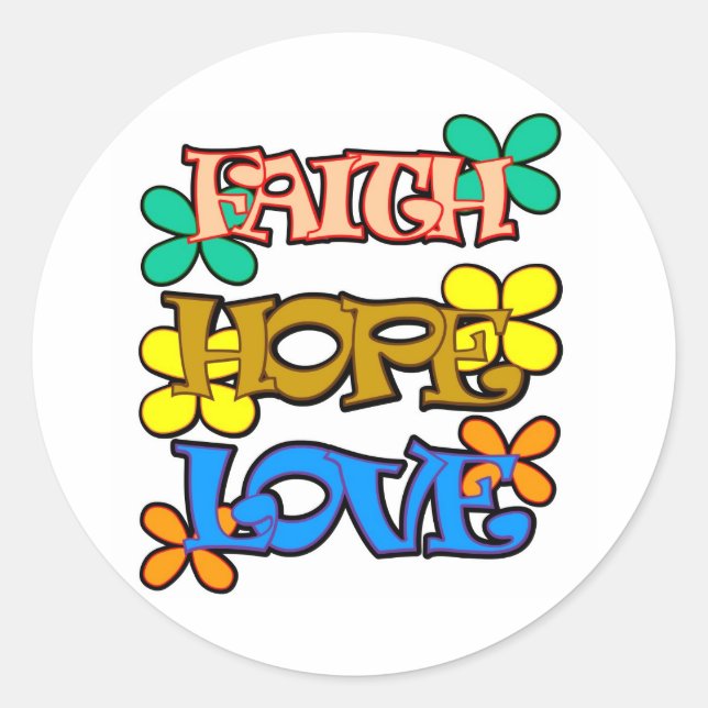 faith hope love rev 2 classic round sticker (Front)