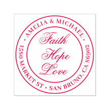 Faith Hope Love | Round Wedding Return Address