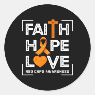 Faith Hope Love Rsd Crps Awareness 1 Classic Round Sticker