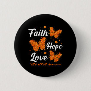 Faith Hope Love Rsd Crps Awareness Butterfly 6 Cm Round Badge