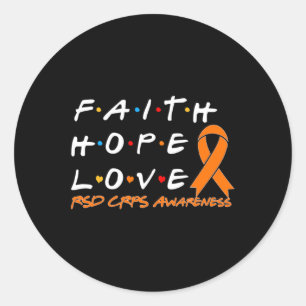 Faith Hope Love Rsd Crps Awareness  Classic Round Sticker