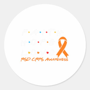 Faith Hope Love Rsd Crps Awareness Classic Round Sticker