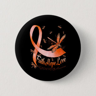 Faith Hope Love RSD CRPS Awareness Dragonfly 6 Cm Round Badge
