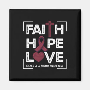 Faith Hope Love Sickle Cell Anaemia Awareness Magnet
