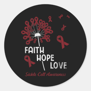 Faith Hope Love Sickle Cell Awareness 1 Classic Round Sticker