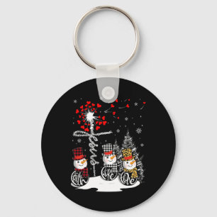 Faith Hope Love Snowman Jesus Dandelion Christian Key Ring
