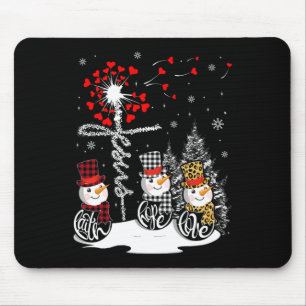 Faith Hope Love Snowman Jesus Dandelion Christian Mouse Mat