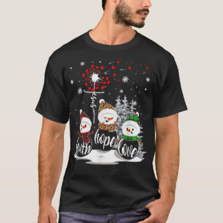 Faith Hope Love Snowman Jesus Dandelion Christian  T-Shirt