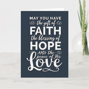 Faith Hope Love Spiritual Blessing Card