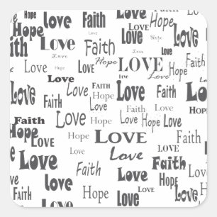 Faith Hope Love Square Sticker