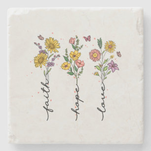 Faith-Hope-Love Stone Coaster