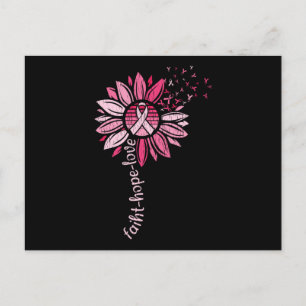 Faith Hope Love Sunflower Breast Cancer Awareness  Postcard