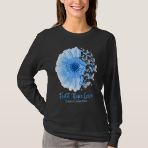 Faith Hope Love Sunflower Butterfly Diabetes Aware T-Shirt