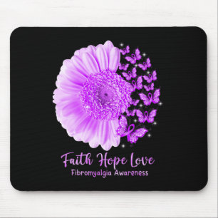 Faith Hope Love Sunflower Butterfly Fibromyalgia A Mouse Mat