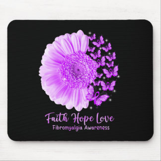 Faith Hope Love Sunflower Butterfly Fibromyalgia A Mouse Mat