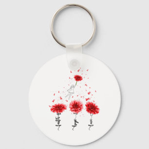 Faith Hope Love Sunflower Heart Disease Awareness Key Ring