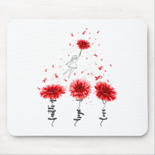 Faith Hope Love Sunflower Heart Disease Awareness Mouse Mat