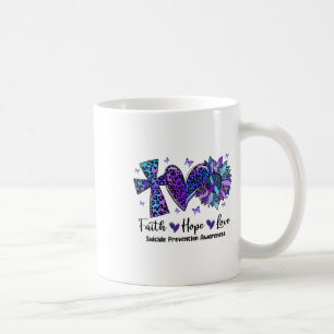 Faith Hope Love Sunflower Leopard Suicide Awarenes Coffee Mug